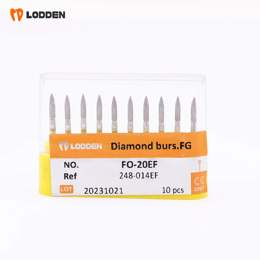 

10PCS/Set Dental Diamond Burs Drill Blue Rings/Medium FO-series Dentistry Bur Flame/Bud Dentist Tools for Grinding& Polishing
