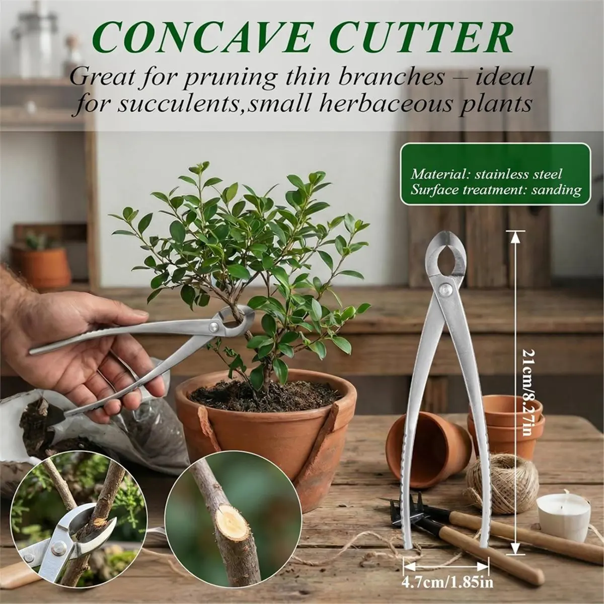 

Набор инструментов для бонсай, 3 предмета: ножницы для бонсай, вогнутые ножницы и кусачки для обрезки из нержавеющей стали