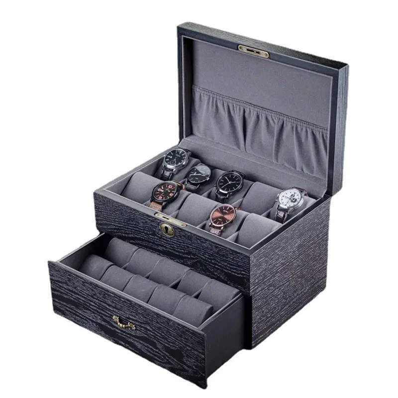 

Display Gift Luxury Ash Wooden Watch Boxes Storage Organizer Box 20 Slots Jewelry Mechanical Watches Box with Lock Case Wood