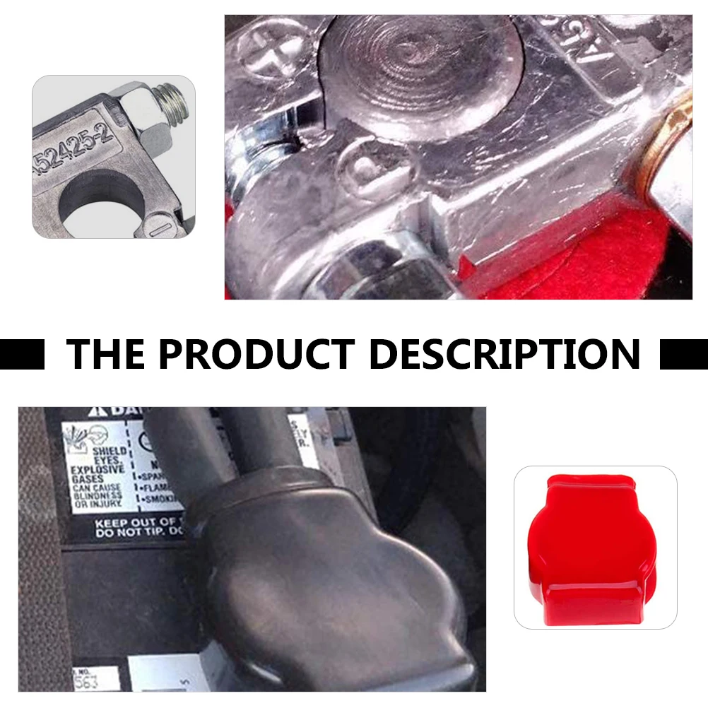 

1 Set Terminal Post Kit Lead Alloy Car Truck Boat Rv Trailer Terminal Cover Conductive Durable Positive Negative