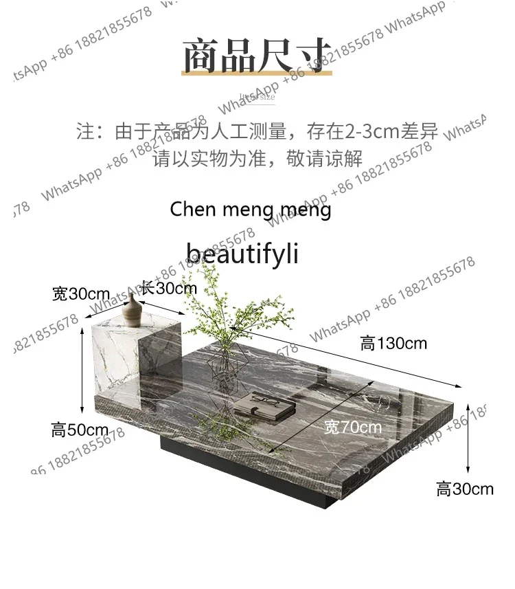 G153 Living Room Home Simple Marble Luxury Slate Tea Table Minimalist Italian Light Luxury Silent Style Tea Table