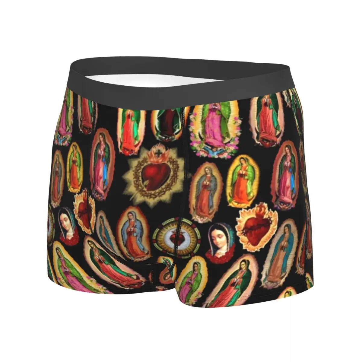 Virgin Mary Print Underwear Our Lady of Guadalupe Pouch Trenky Boxershorts Print Boxer Brief Breathable Men Panties Big Size