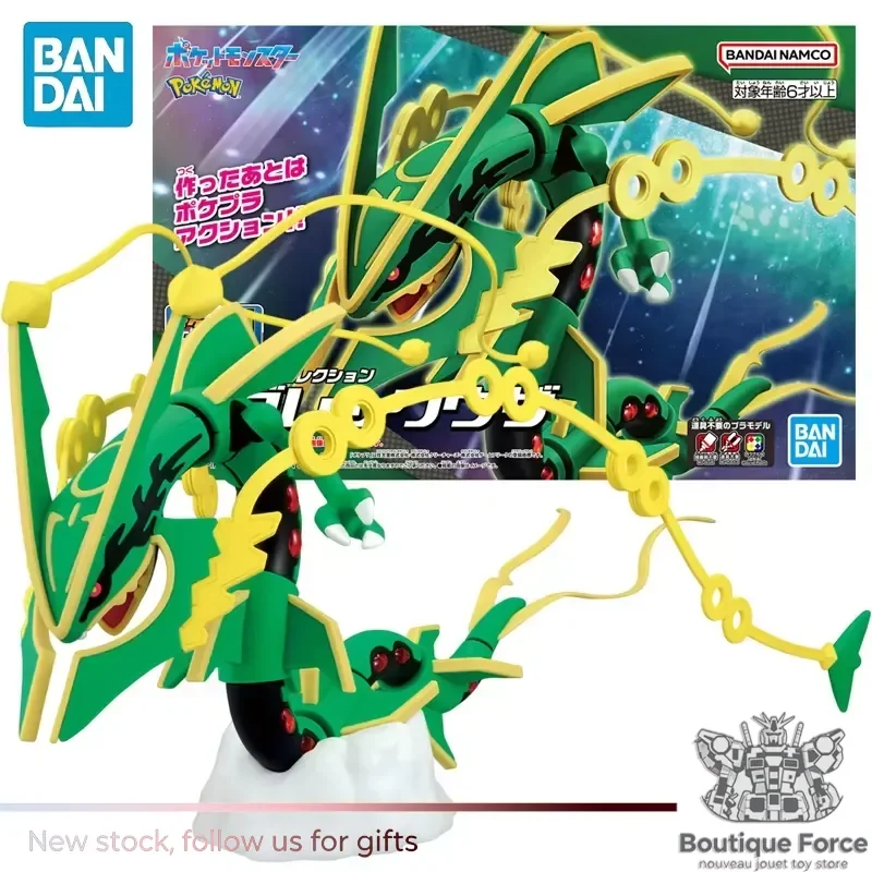 bandai-pokemon-rayquaza-mega-evolution-pokepla-plamo-collection-61-figurine-d'action-anime-modele-a-assembler-jouet-en-stock-officiel