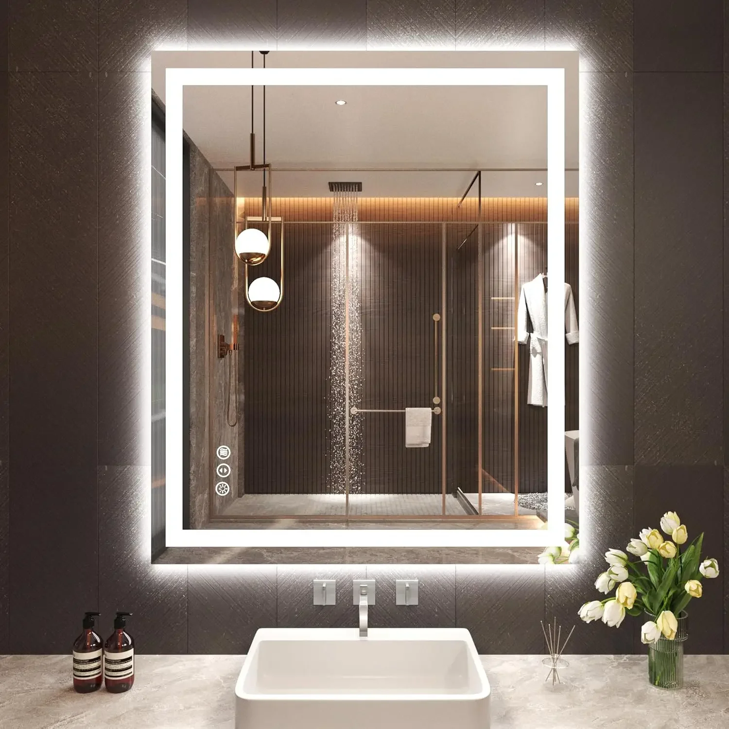

BestsellerBestseller30"X36" LED Bathroom Mirror with Front Lights and Backlit, Anti-Fog, Dimmable, Shatter-Proof Tempered Glass,