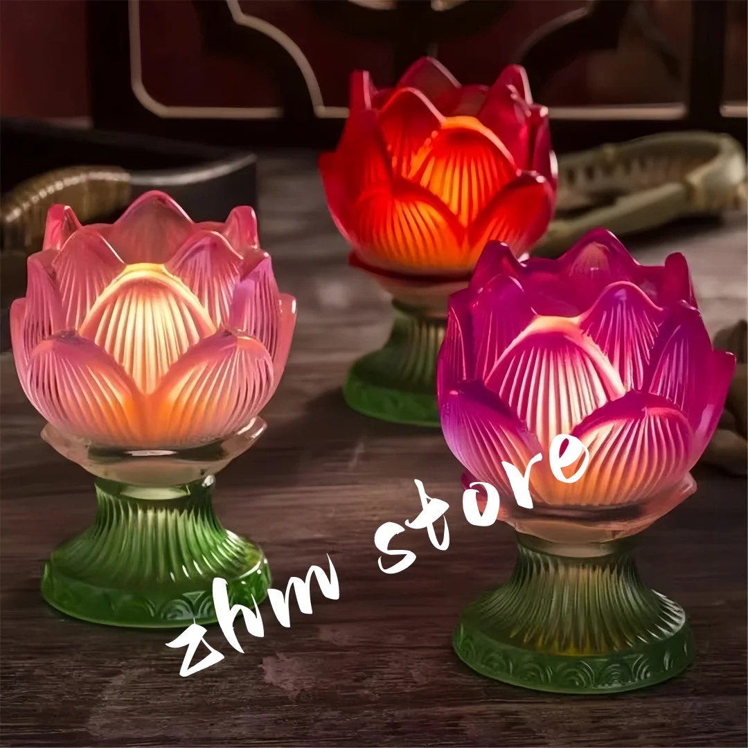 

Buddhist Candle Butter Lamp Holder,Tall Feet Flower Shape Resin Candlestick ,Ghee Candle Cup,Buddhist Items Altars Decorations