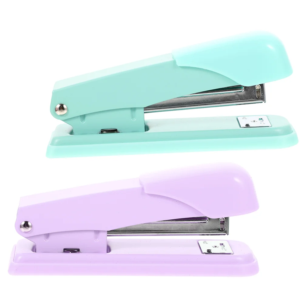2 Pcs Manual Stapler Student Heavy Duty Staplers Office Metal Mini with Staples