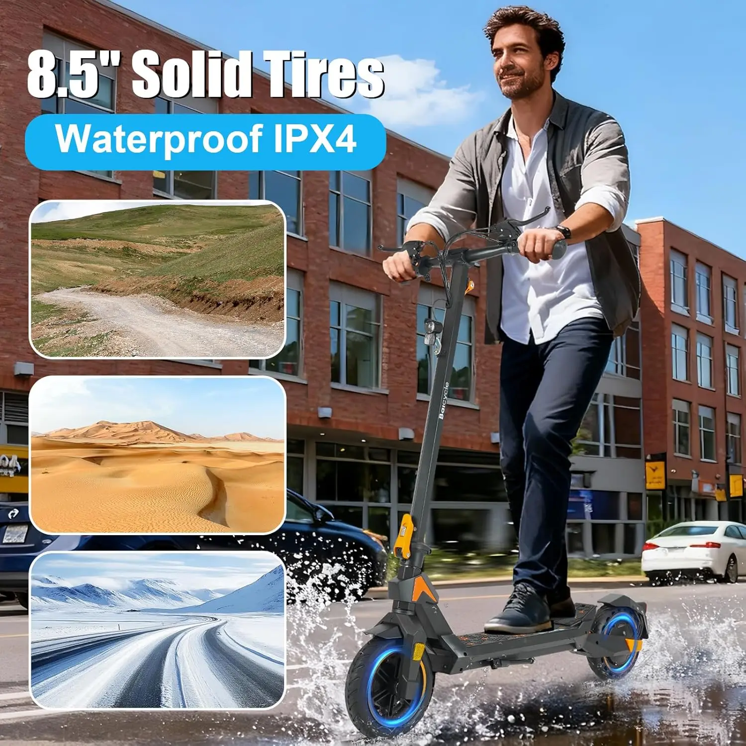 

Складной электрический самокат G1 для взрослых с двигателем мощностью 500 Вт, скоростью до 21 миль в час и дальним радиусом действия 23 миль, аккумулятором 36 В/12,6 Ач, 8,5 дюйма для бездорожья