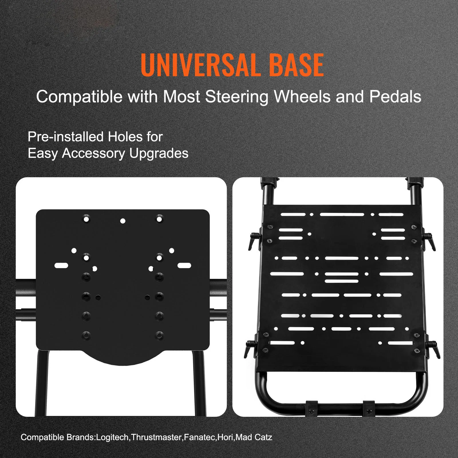 SucceBuy Racing Wheel Stand Foldable Fit For Logitech Thrustmaster Fanatec Hori Mad Catz Carbon Steel Driving Simulator Cockpit image 4