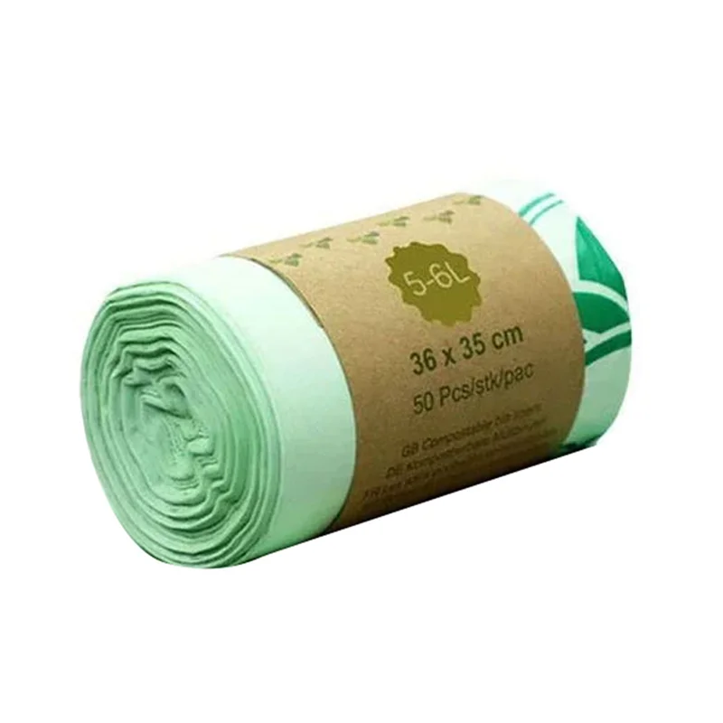 ABMS-bolsa biodegradable para residuos de alimentos de cocina, bolsas de basura compostables de 10L, bolsas de basura para almidón de maíz, bolsa de restos de cocina