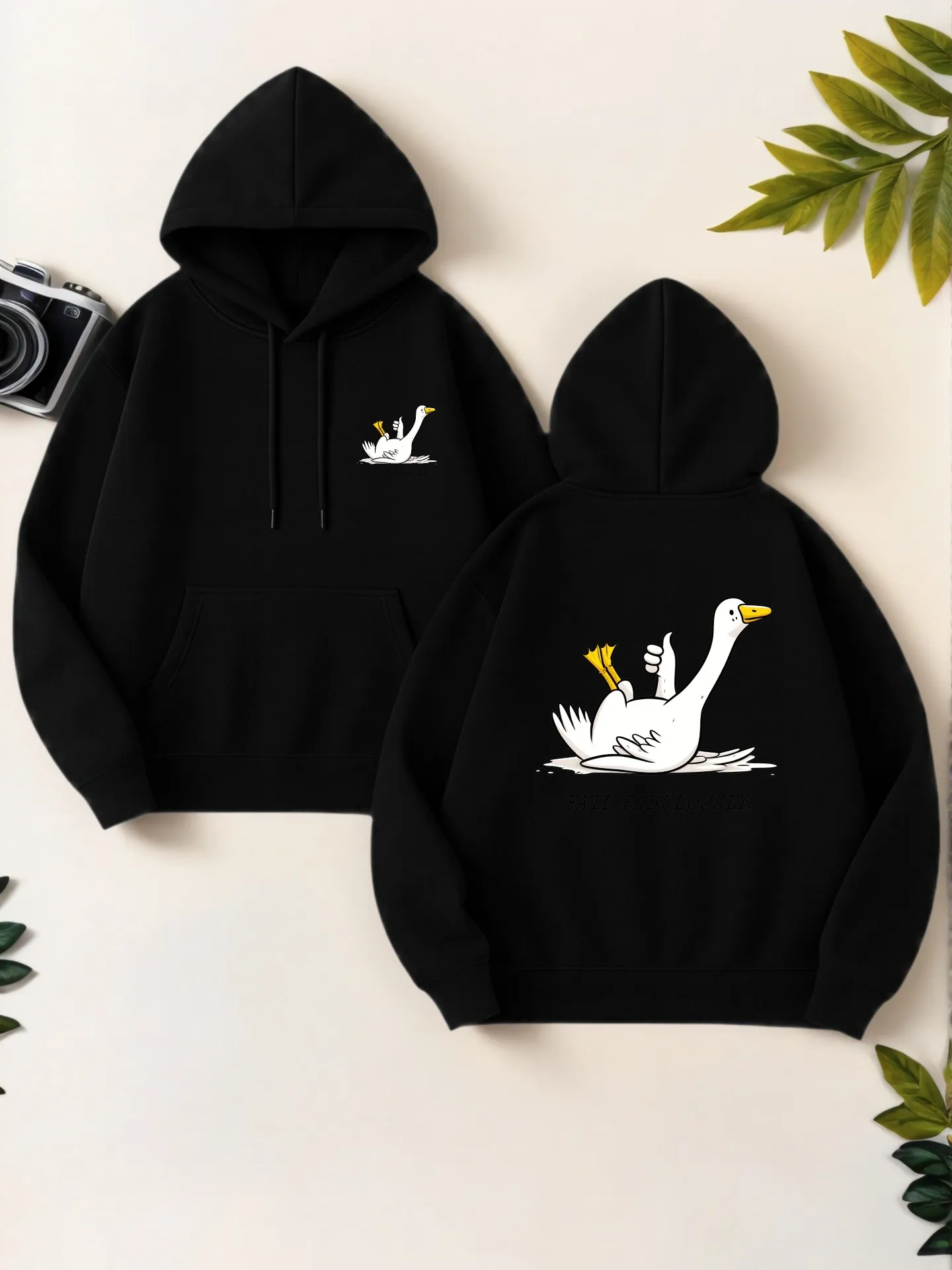 

Graphic Hoodie Women, Goose - Cartoon Print, Casual Aesthetic, Soft Fabric, Casual Everyday Wear, For Young Men