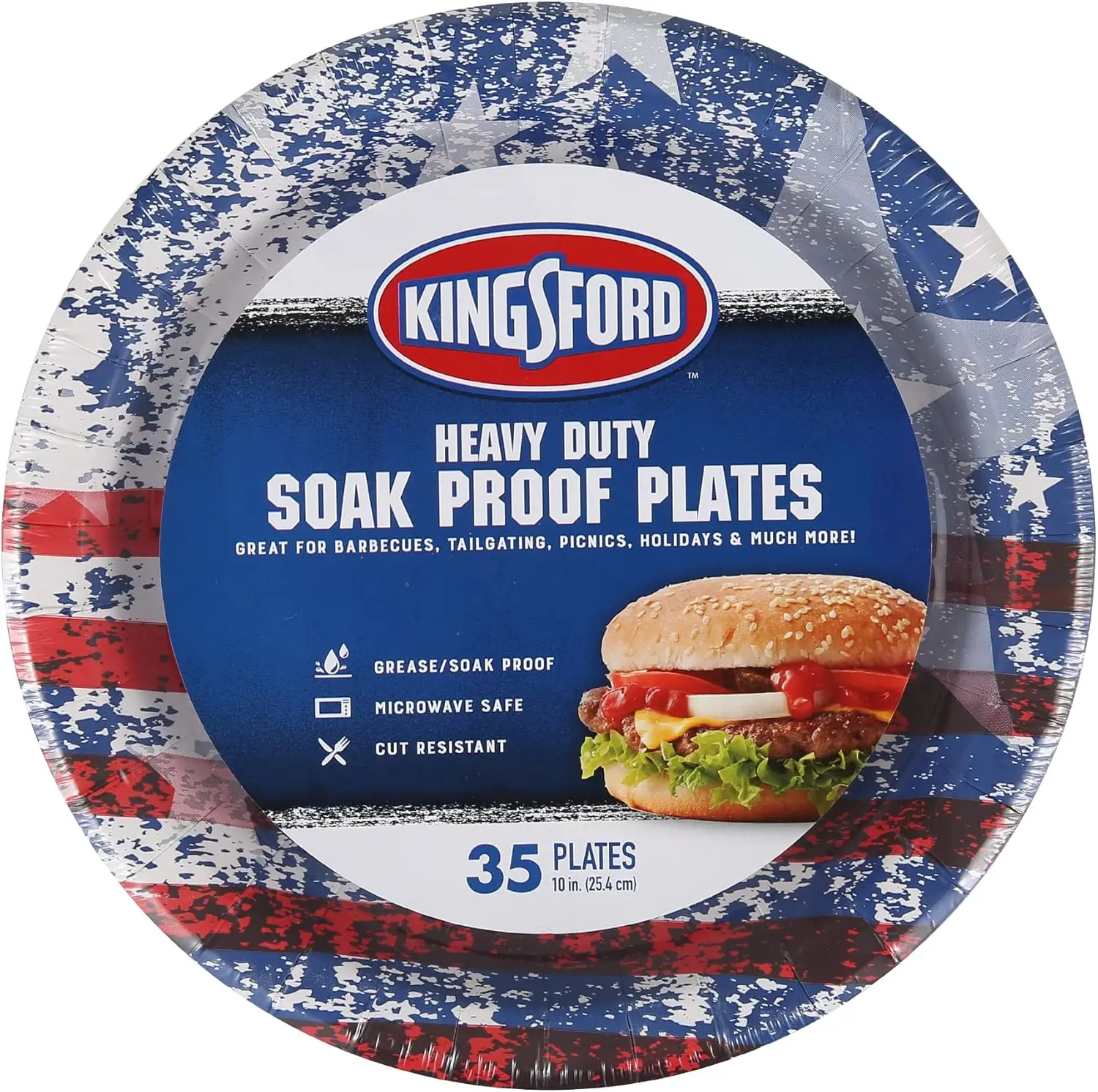 10 Inch Heavy Duty Paper Plates, 50 Count Disposable Round White Dinner Plates for BBQ Cookouts Tailgates Camping Picnics, Sturd