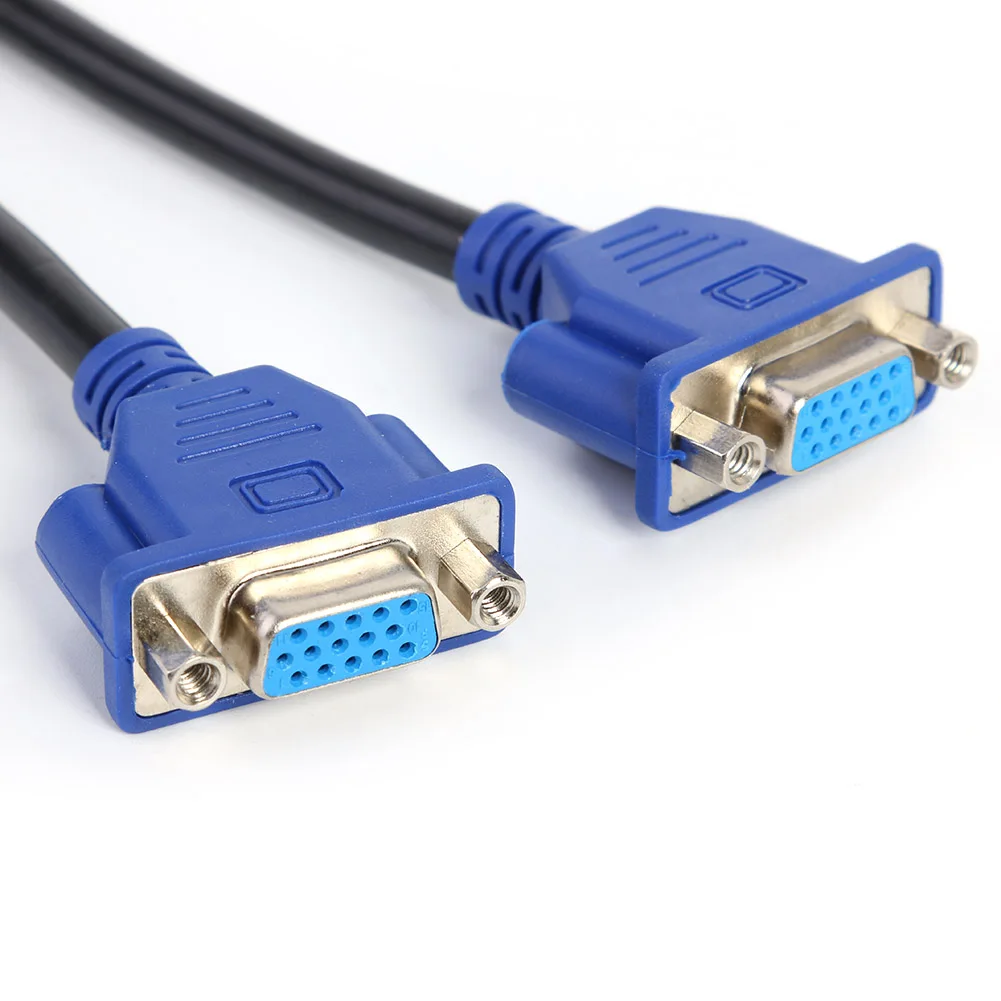 DVI-I 24+5 Pin Male to 2 Dual VGA 15Pin Female Monitor Adapter Splitter Cable Signal Transmission Direction Irreversible for PC