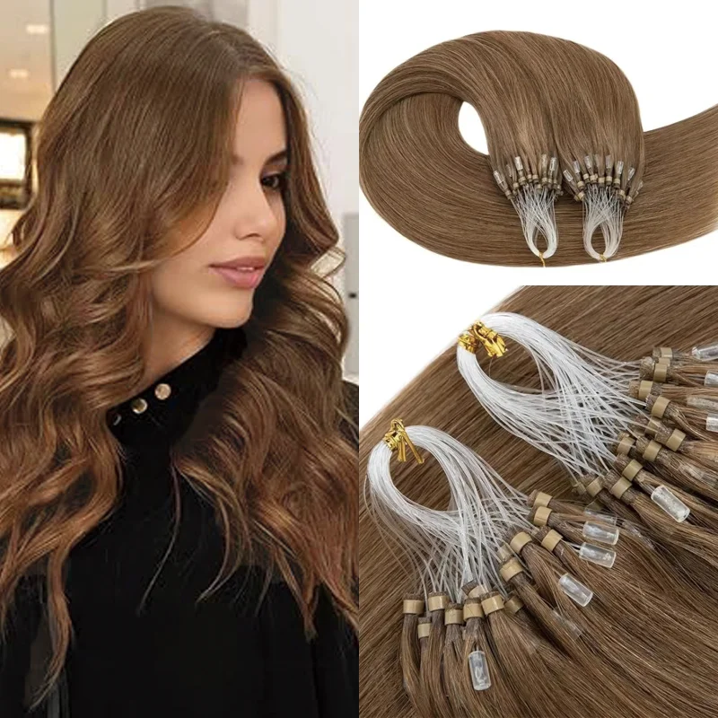 

Натуральные волосы 100% из человеческих волос, микропетлевые пряди, 50 штук, 30 г, с бусинами на леске для эффективного увеличения объема, подходят для ежедневного использования.