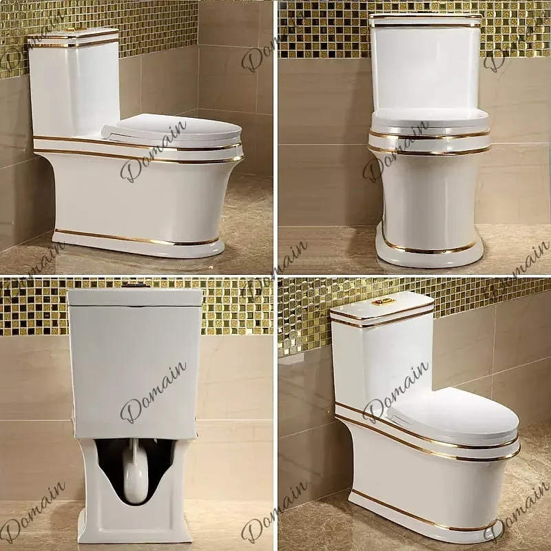 ZL Luxury Nordic Gold Toilet with Quiet Flush Water Saving Anti Odor Super Whirlpool