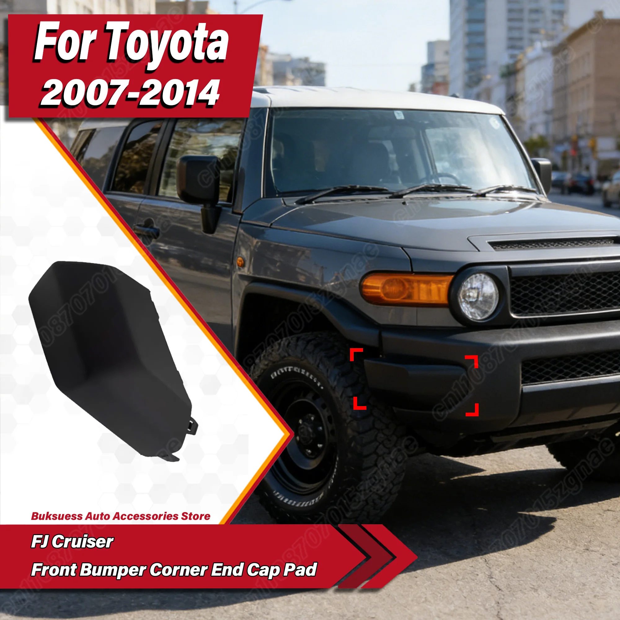 

For Toyota FJ Cruiser 2007 2008 2009 2010 2011 2012 2013 2014 Automobile Front Bumper Corner End Cap Pad Body Modification Kit