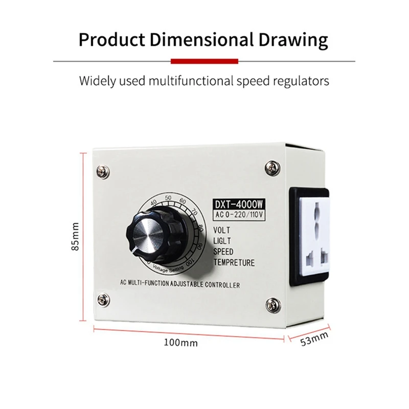 Förderung! Einstellbarer Spannungsregler, 4000 W, SCR, einstellbarer Dimmer, Geschwindigkeitstemperatur, stufenloser Riemen mit variabler Geschwindigkeit