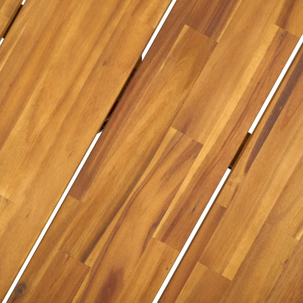 Leo Collection Natural Black Solid Wood Round Coffee Table