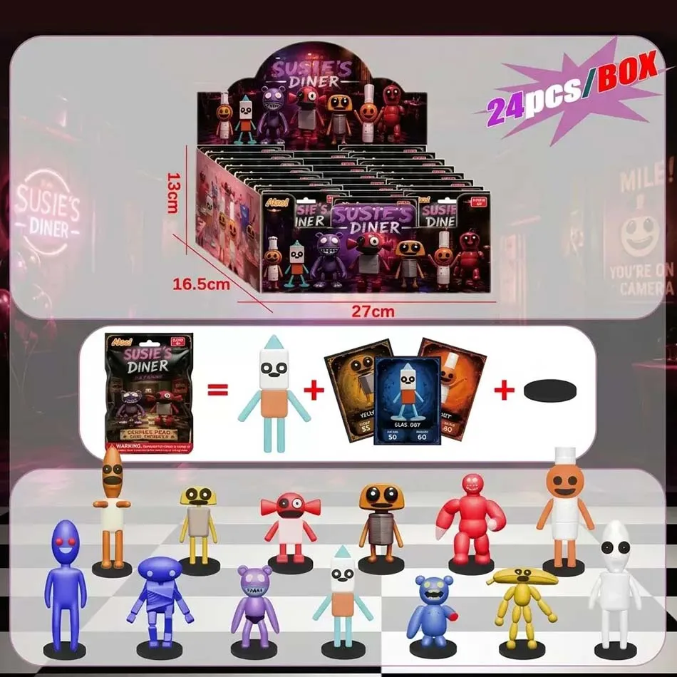

Susie's Diner Blind Bag Random 1PC Horror Game Monster Mini PVC Figurines Collectible Toys Surprise Blind Pack Desktop Ornament