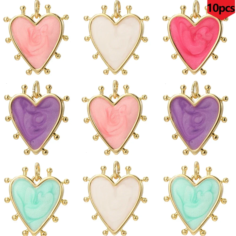 

Bohemian Heart Charm Jewelry Pendant 10PCS Wholesale Production Supplies Wearing Earrings Necklaces Bracelets High Quality Resin