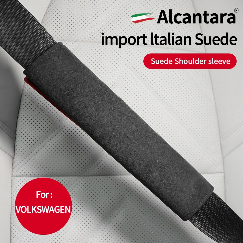 Car Safety Belt Shoulder Protector Alcantara Suede For Volkswagen Golf 8 ID4 Crozz ID6X Teramont ID3 Skoda Fashion