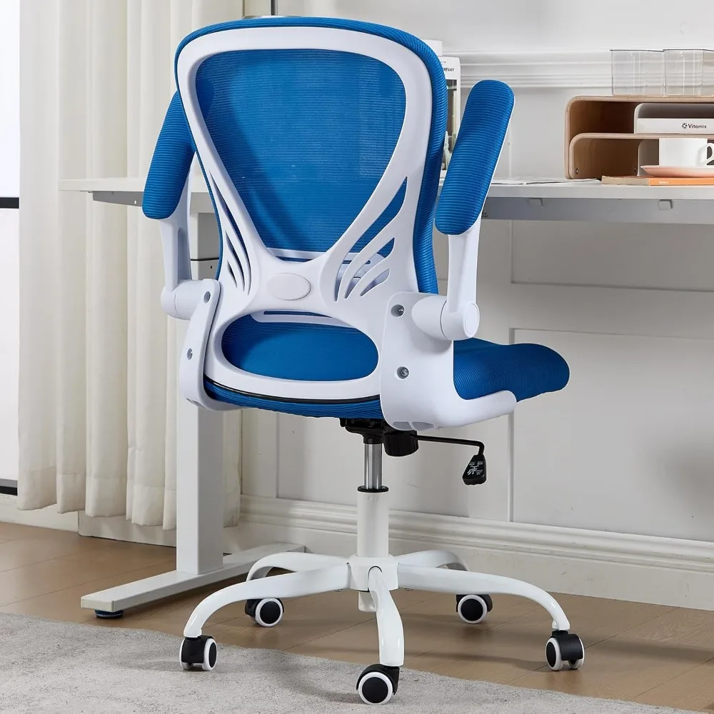 Ergonomiczne krzesło biurowe z podparciem lędźwiowym i podnoszonymi podłokietnikami - wygodne krzesło komputerowe do użytku w domu i na biurze.