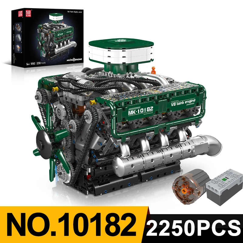 ตัวต่อ Mould King 10182 รุ่นเครื่องยนต์รถถัง V8 ชุดตัวต่อแบบประกอบเอง รถสปอร์ต MOC ของเล่นตัวต่อ MOC ของขวัญคริสต์มาสสำหรับเด็ก 2250 ชิ้น