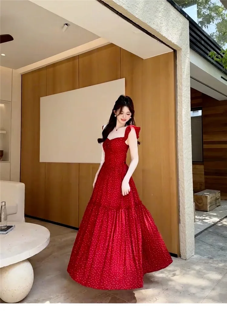 Vestidos Sin Mangas Vestido De Mujer Cumpleaños Mujer Verano Satén Con Cuello En V Correa De Espagueti Una Línea Ajustable Vacaciones Resort Vacaciones Y2K