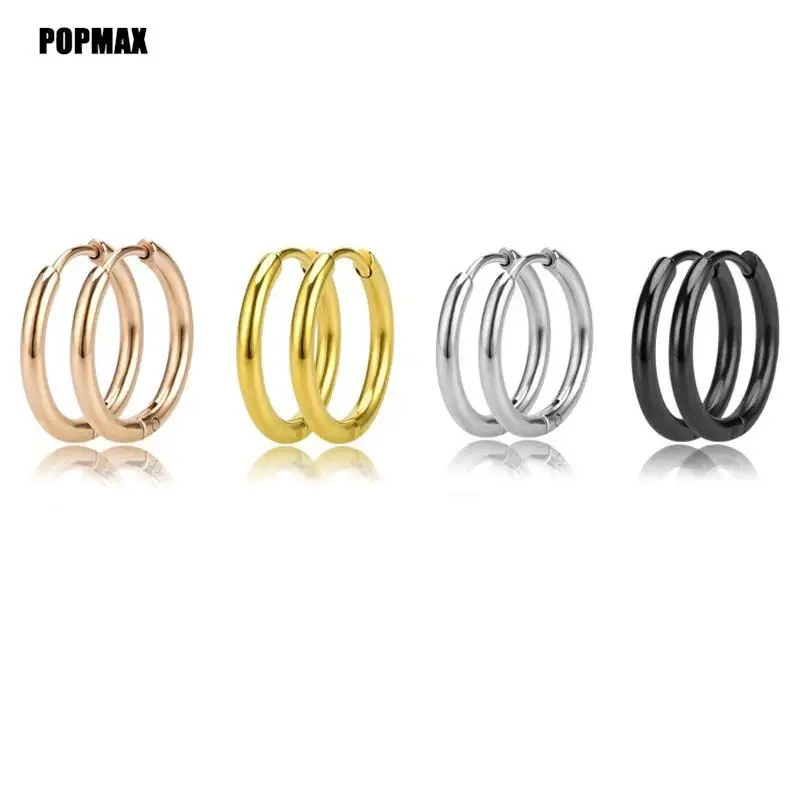 1Pairs/2Pcs Small Hoop Earrings Women Men Gold Silver Color Stainles Steel Round Circle Pendientes Mujer 2023 Anti-allergy