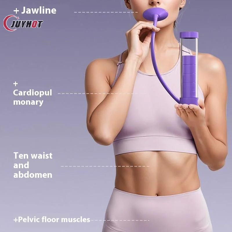 Entrenador de mancuernas de respiración de diafragma ajustable con contador entrenador de músculos abdominales ejercicio de respiración profunda capacidad pulmonar