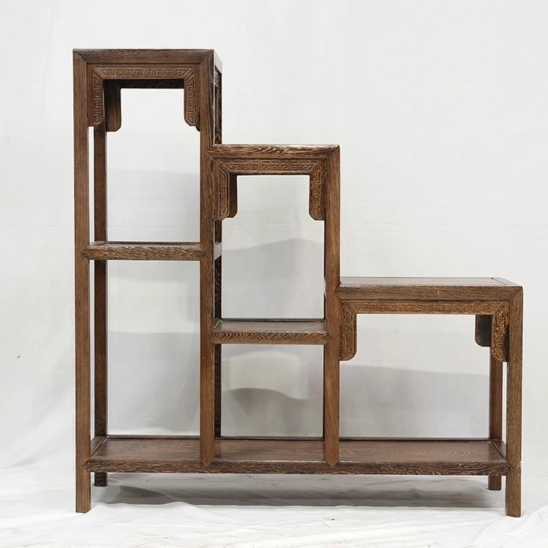 

Solid wood three-layer tea rack, chicken wing wood rack, bonsai rack.