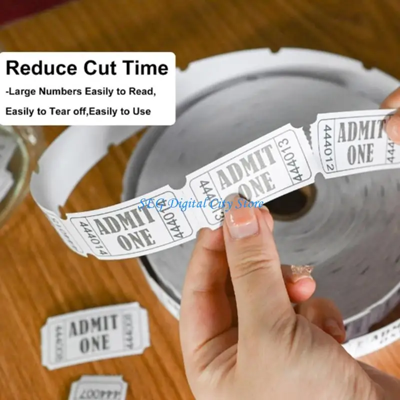 U75B Event Raffle Tickets Tokens Rolls With Smooth Feed Design For Professional Printing And Quick Tear Away Function