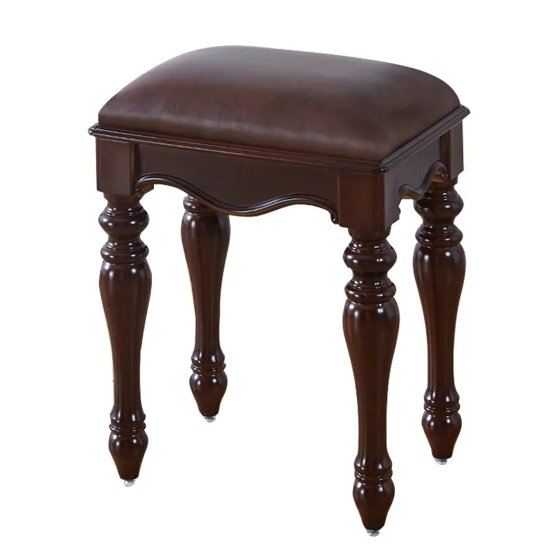 American makeup chair European dresser stool Chinese classical home small square stool Guzheng piano stool single antique view 6
