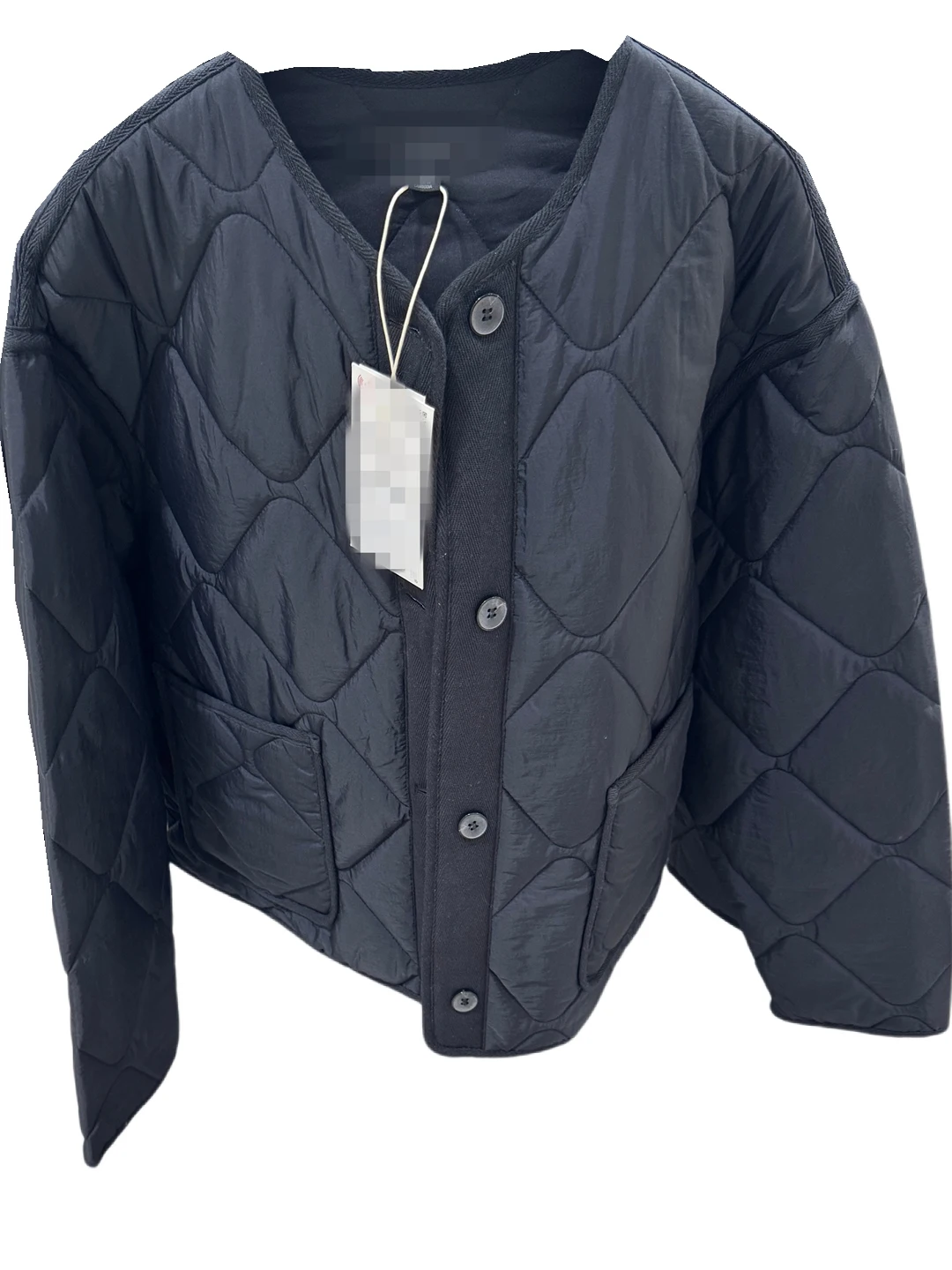 ZARLuvip Autumn Winter Thin Cotton Jaet round Ne ket Decor Women's Clothing Comfortable Casual Sle Long Sve Coat