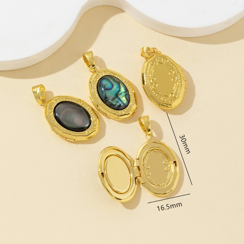 1 قطعة 16.5x30 مللي متر قذيفة الطبيعية البيضاوي الذهبي اللون ملفوفة قلادة جالبة للحظ لصنع عقد دي اي واي أقراط مجوهرات اكسسوارات