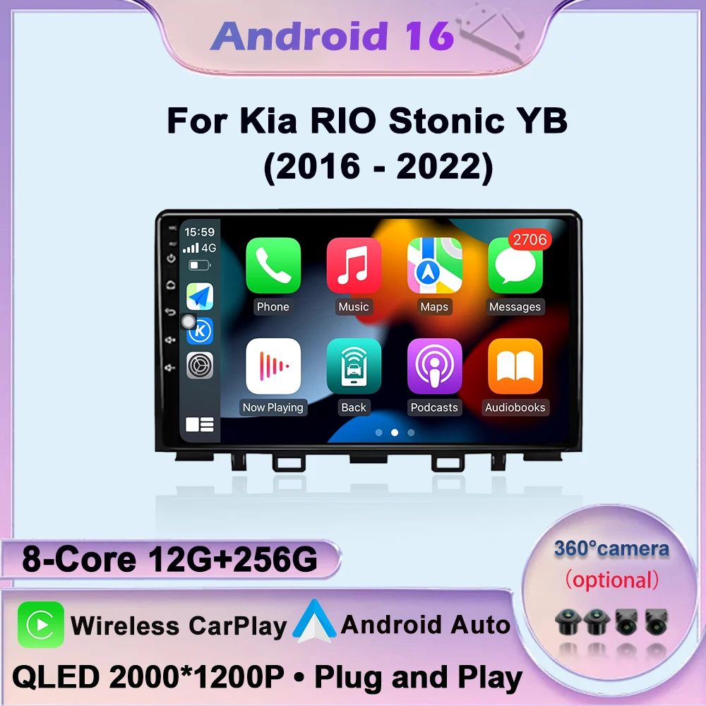 Car Radio Multimedia Player For Kia RIO Stonic YB 2016-2022 Wireless CarPlay Android 16 Auto Intelligent Systems Autoraido tools