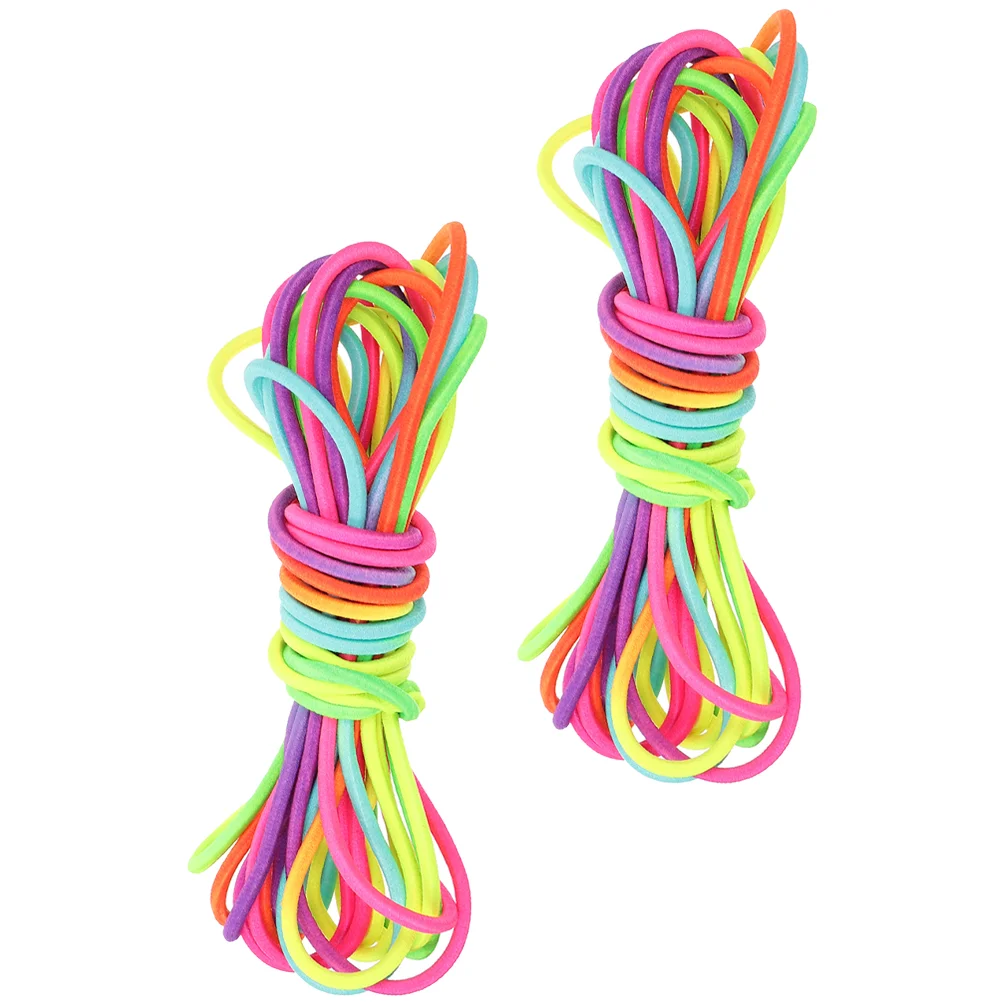 

2 Pcs Rubber Band Exercise Skipping Rope Jumping Ropes Kids Toys Elastic Training Nylon Fitness