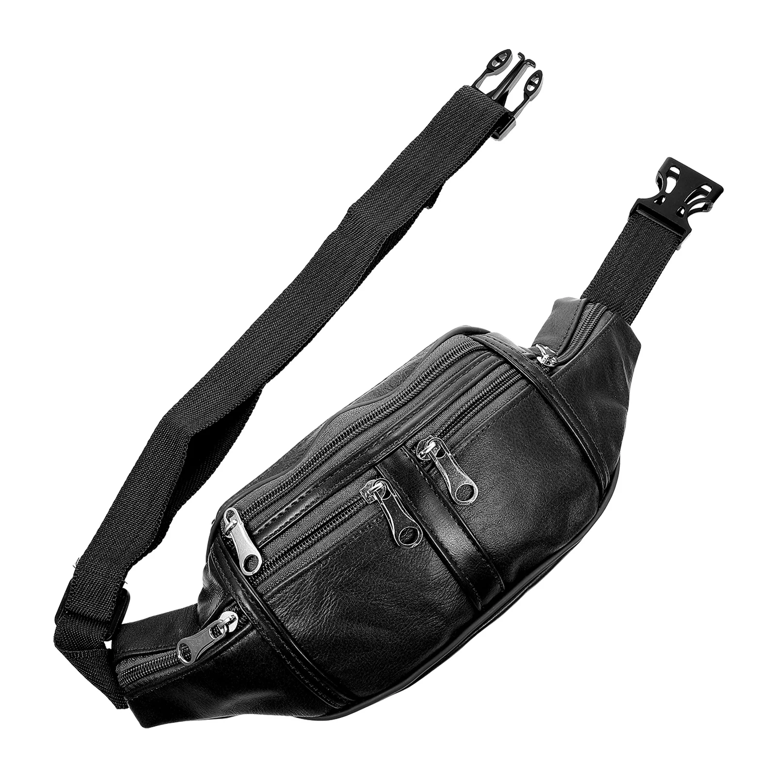 

Water-resistant Crossbody Bag Sports Waist Pouch PU Material Gym Jogging Phone Storage Running Bag Mens Travel Outdoor Adventure