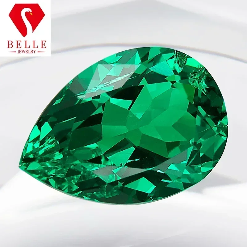 

NEW Brilliant Natural Color Pear Cut Colombia Green Lab Grown Emerald AGL Certificated Diamond Beads Jewelry Making Gemstones