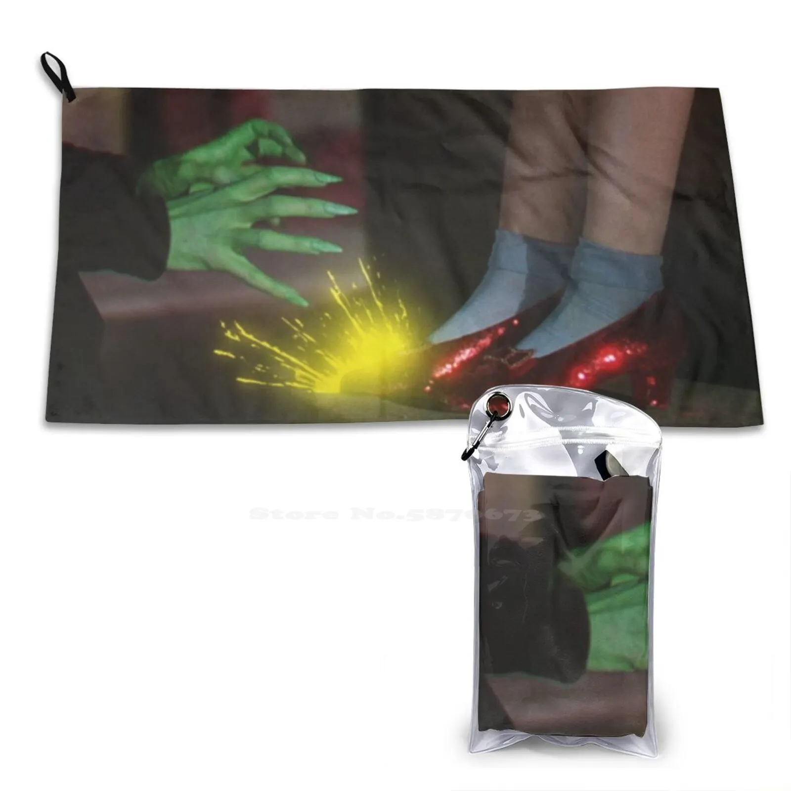 The Ruby Slippers Scene Soft Towel Quick Dry Beach Towel Movies Theatre Musicals Magic Ruby Slippers Dorothy Wicked Witch Of