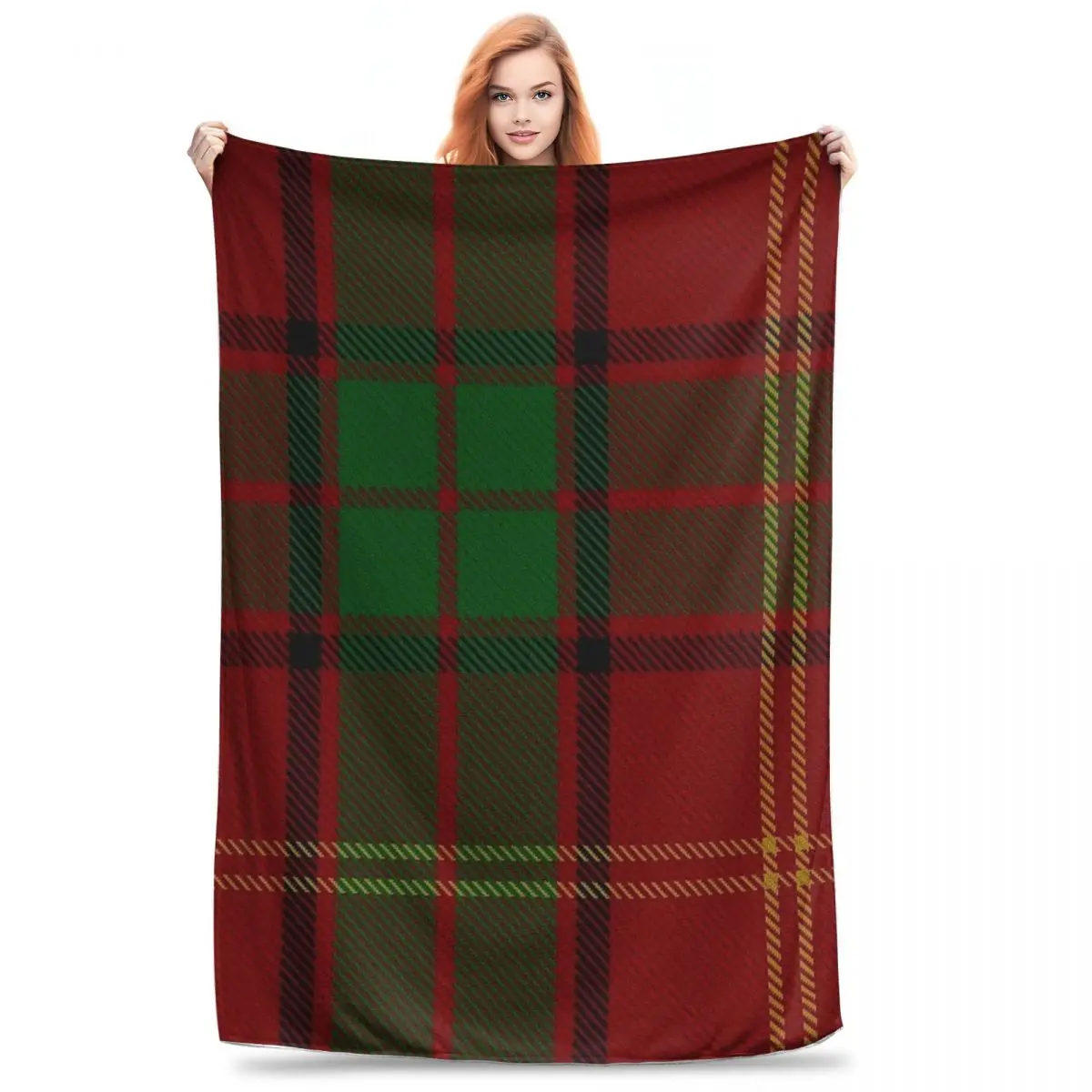 Kirk Tartan Blankets Fleece Lightweight Sofa Throw Blankets For Home Bedroom Travel Throws Bedspread Quilt