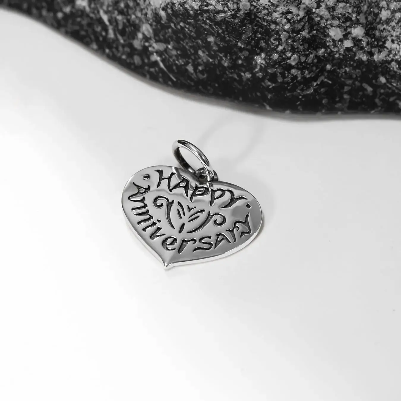 

DJ078 genuine 925 sterling silver keychain DIY silver jewelry accessory Happy anniversary pendant