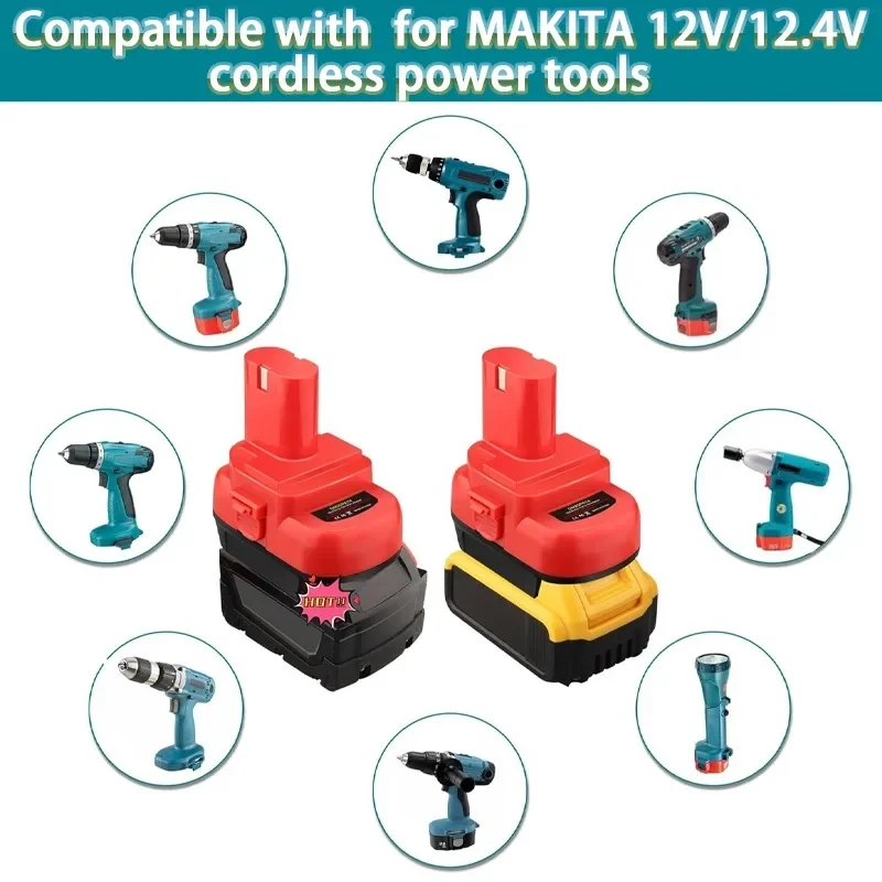 Battery Adapter For Makita/Dewalt/Milwaukee 18V 20V Li-ion Battery Convert To For Makita12V/14.4V Battery Power dirll Tools Use