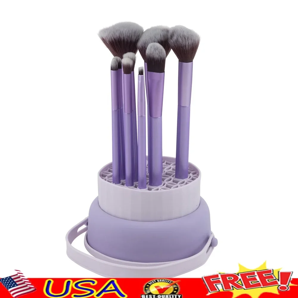 

9 Piece Brush Set with Silicone Holder. Hold Display and Dry Your Brushes.