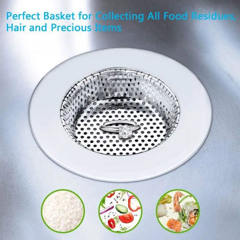 Kitchen Sink Stopper Drain Filter Sieve Keep Water Perforated Basket Sink Disposal Stopper 2.8inch Stainless Steel