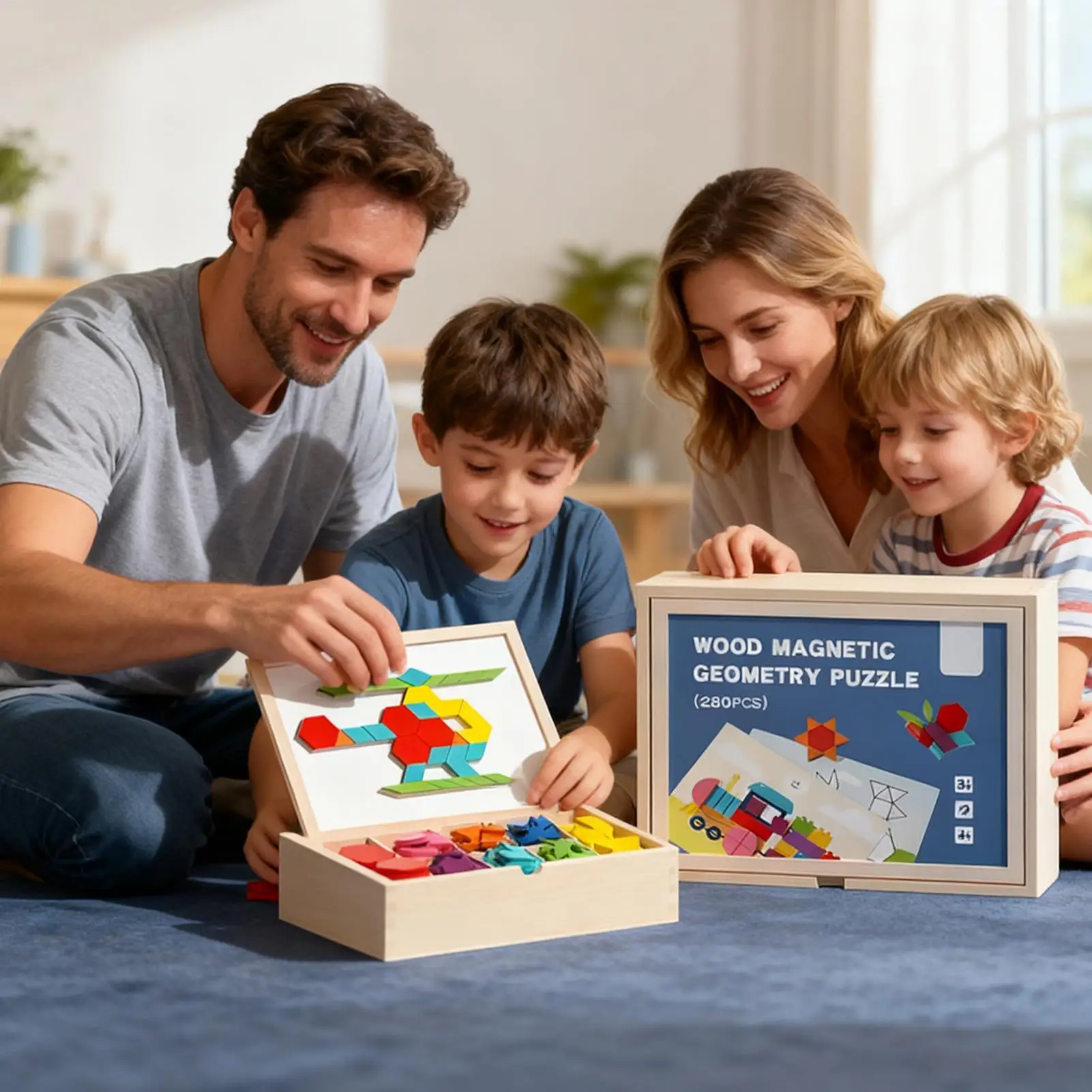 

Block Puzzles Wooden Magnetic Interactive STEM Educational Toy Teasers Toy Tangram Jigsaw For Youth Teens Children Sister