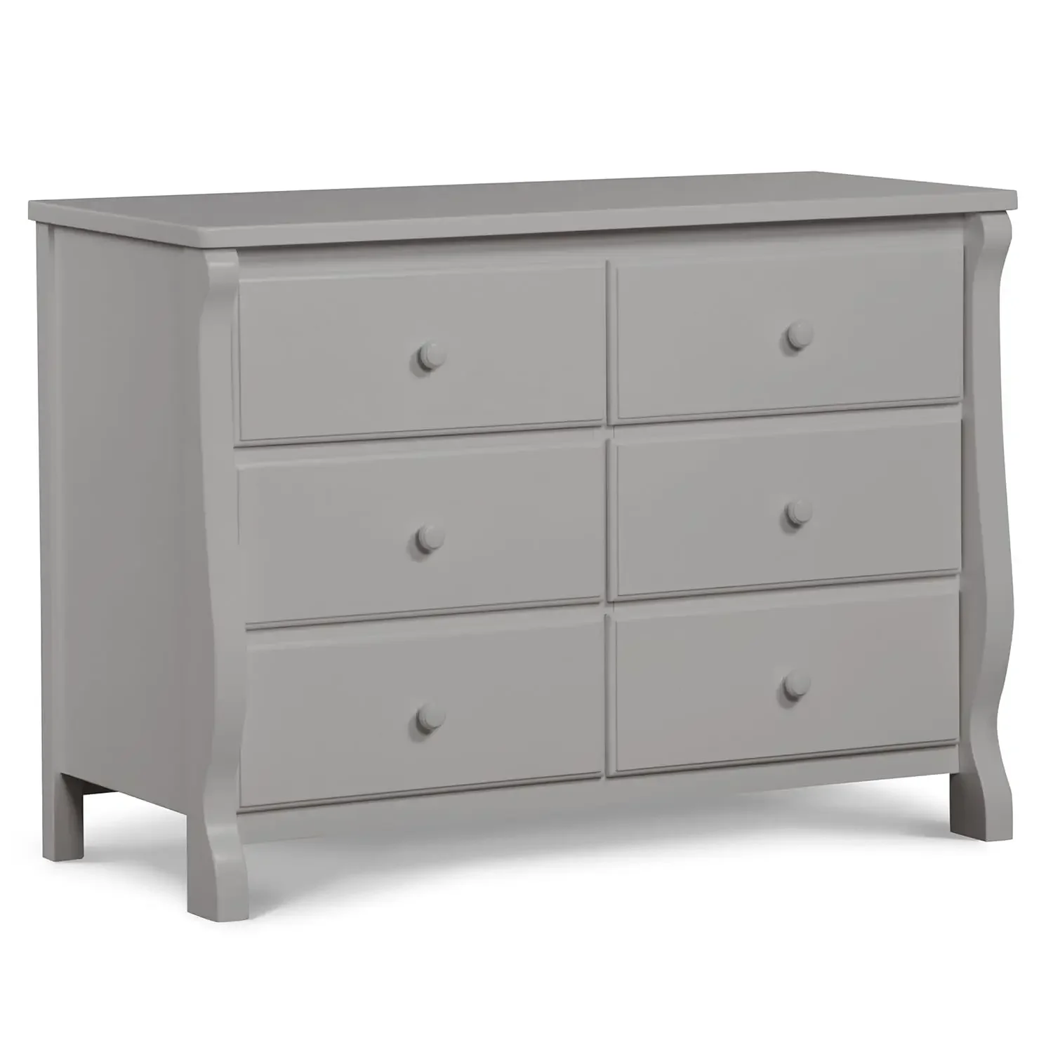 Universal 6 Drawer Dresser with Interlocking Drawers - Greenguard Gold Certified, Grey