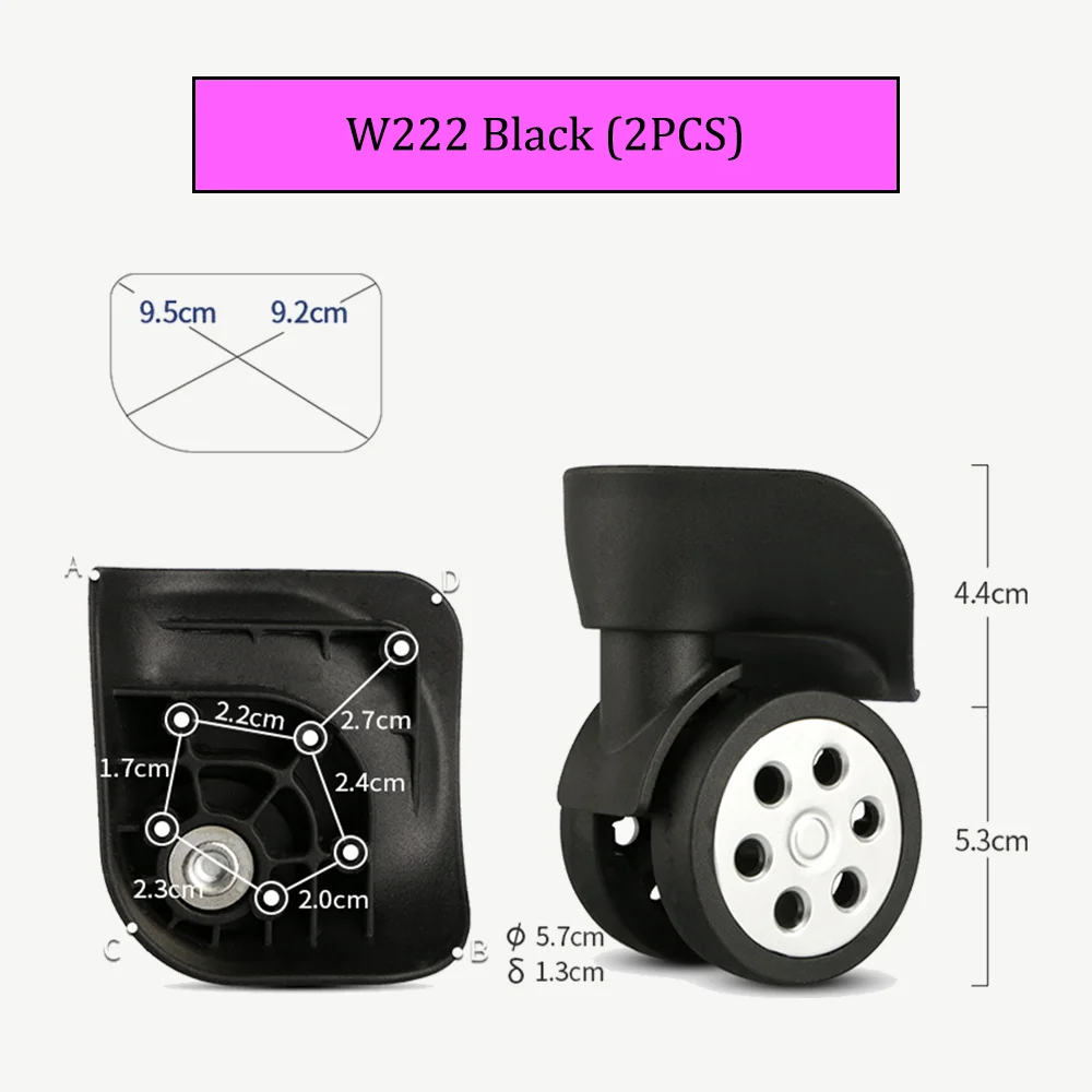 W222 Suitcase Accessories Silent Universal Wheel Suitcase Pulley Universal Wheel Customs Box Luggage Leather Case Repair Pulley