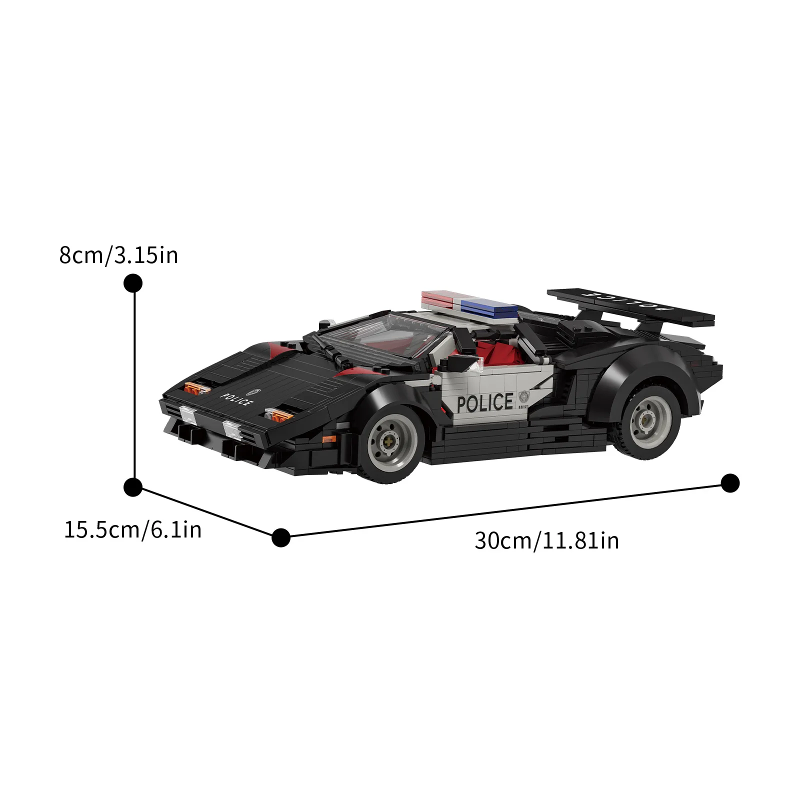Kit de blocs de construction de voiture de sport de Police interactif, 1383 pièces, coffret cadeau d'anniversaire éducatif pour enfants et adultes, modèle d'exposition ​