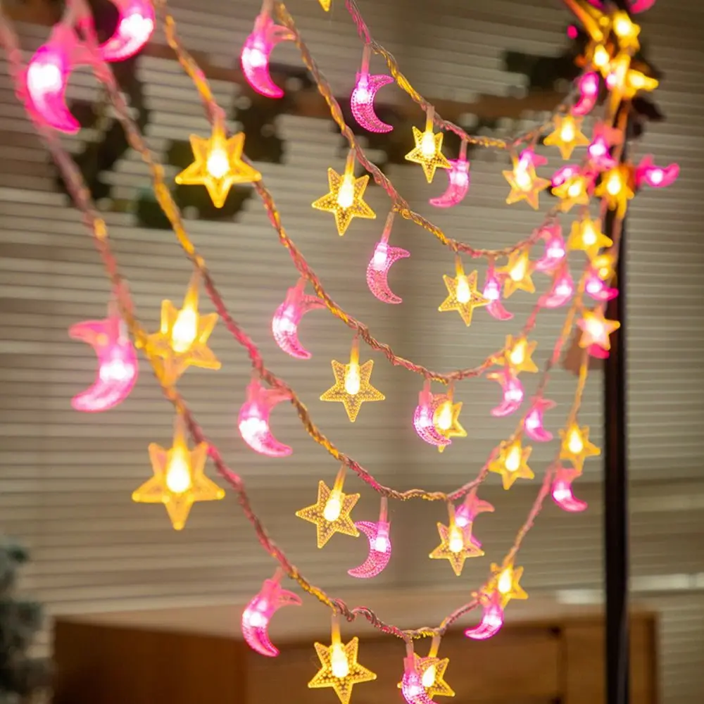 

5M Star Moon Light String Beautiful Colorful Decorative Lights Secure Portable Atmosphere Lamp Wedding Decoration