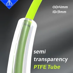 부드러운 고투명 PTFE 튜브, 테플론토 MMU2.0, 프루사 i3 mk3 Ender-3 Mk8 보우덴 압출기, 1.75mm 필라멘트, ID3mm OD4mm